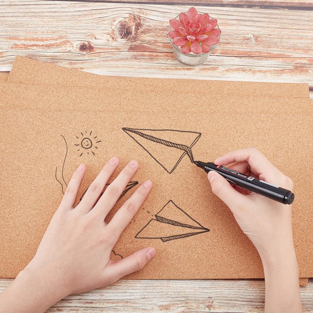 BENECREAT Self-Adhesive Cork Sheets, 6 Sheets, 40x20cm, Rectangular, 0.2cm Thick, Self-Adhesive Backing, Heat Insulation, Soundproofing, Non-Slip,