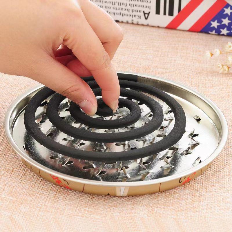 Thickened Stainless Steel Mosquito Coil Holder with Lid - Heightened Design for Home Use