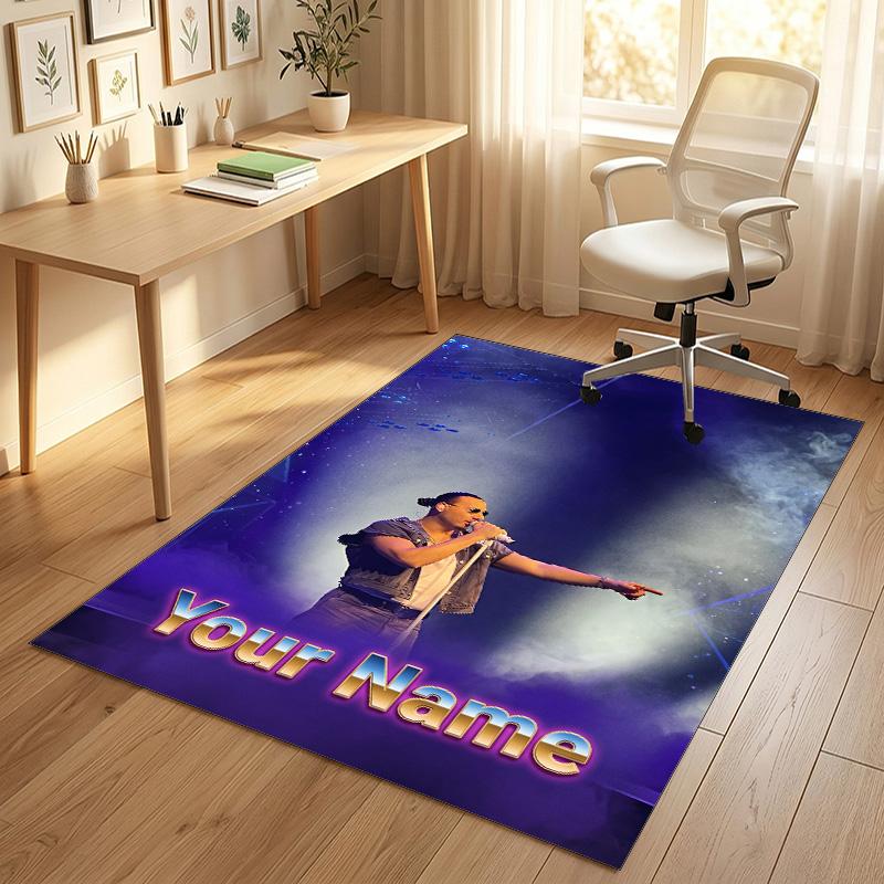Personalized Crystal Velvet Carpet,Apache 207 Custom Printed Name, Plush Area Rug For Home Indoor Decor