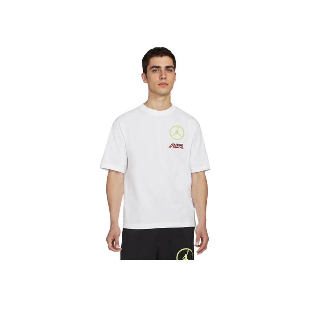 Air Jordan Sport DNA Print Crew Neck Short Sleeve T-Shirt Men Tops White CV2994-100