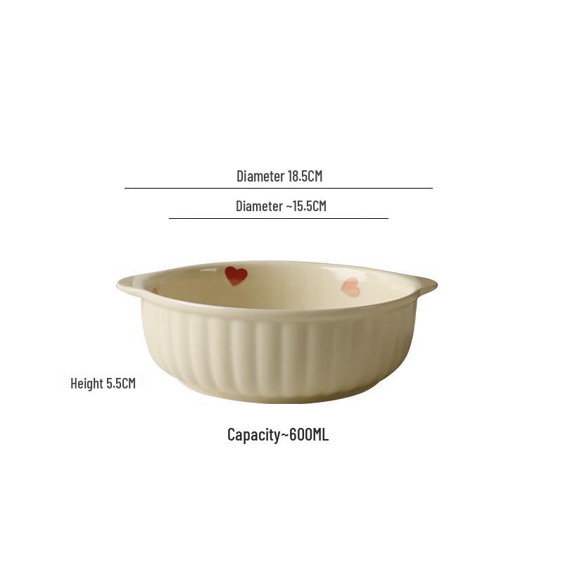 Abay Heart Ceramic Dessert Bowl Set