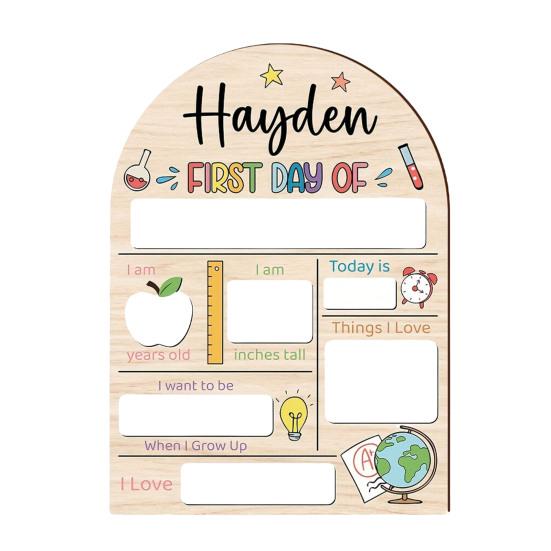 Holz-Nachrichtentafel für das Klassenzimmer, Tafel für den ersten Schultag, Wiederverwendbares, abwischbares Tafeldesign, Kreative Verzierungen, Stabile Basis, Foto-Requisite