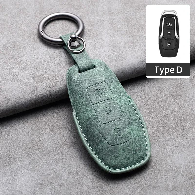 Husa din piele pentru chei de mașină pentru Ford Fusion Mustang Explorer F150 F250 F350 Ranger Mondeo Suport pentru chei de la distanță Accesorii Fob