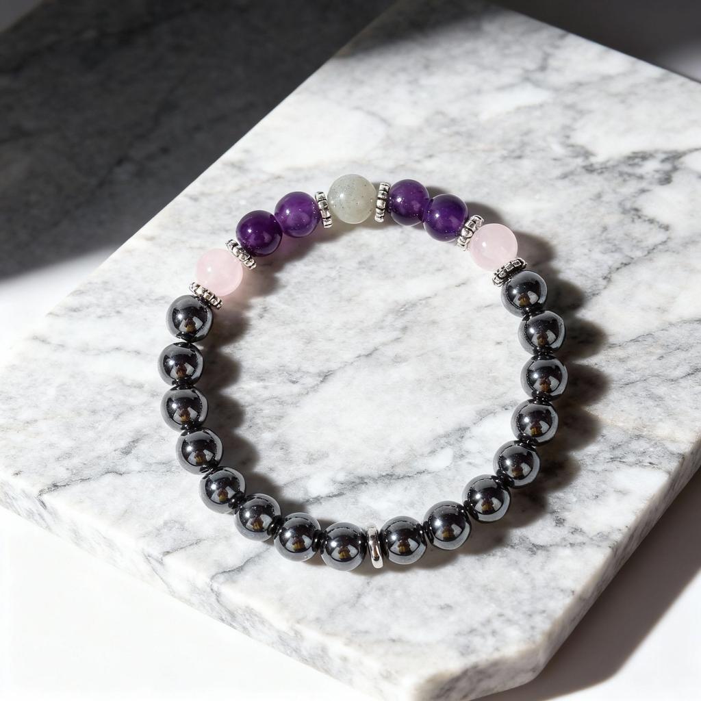 Festive Gifts Amethyst Rose Quartz Labradorite Hematite Beaded Bracelet Natural Fashion Jewelry For Men Women Daily Wear Gift
