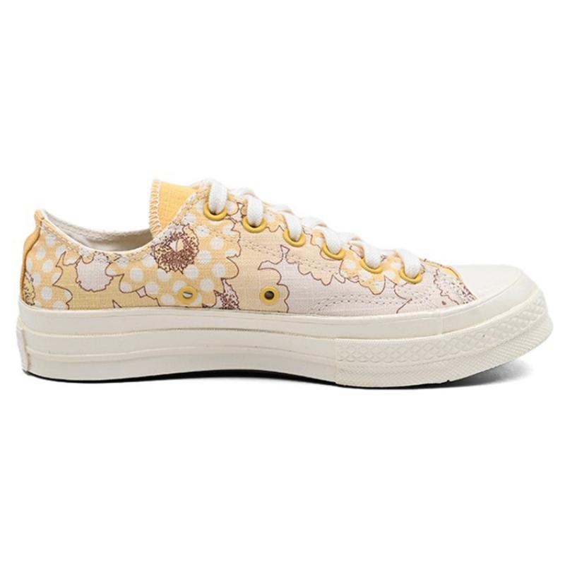 Converse Chuck 70 Chuck Taylor All Star 1970s Floral Print Classic Versatile Casual Low-Top Espadrilles Women's Yellow White