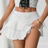 Women's Solid Color Layered Skirt Pleated A-line Skirt