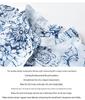 2026 Spring Women's Blue & White Porcelain Stand Collar Long Sleeve Shirt, Chinese Style, Slim Fit, Pure Cotton