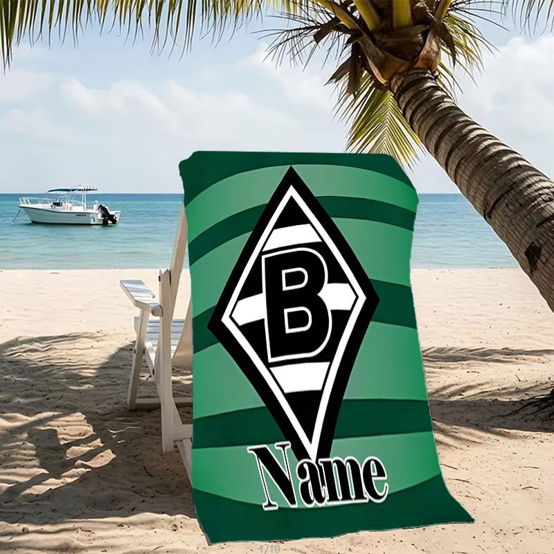 Personalisierbare Strandtücher mit Designs im Thema Borussia Mönchengladbach. Geeignet für den Strand, Yoga, Sport;ideal als Strandzubehör
