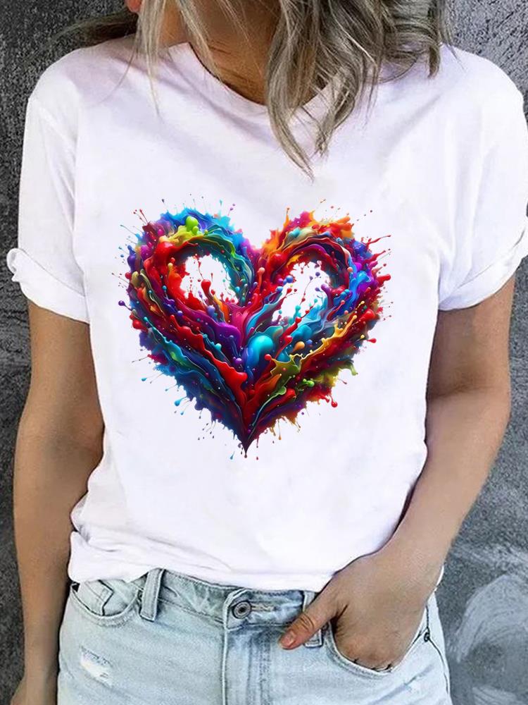 (Asian Size) Sweet 90s Cute Style Women Fashion Printed Casual T Shirt Tee Top Lady Female Graphic Short Sleeve T-shirts Clothing