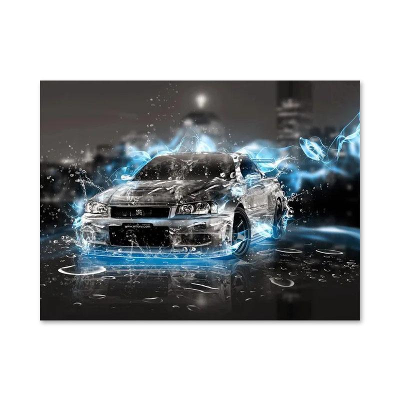 

Спортивный автомобиль, Пламя, Картина на холсте, абстрактные постеры и принты, настенные панно для гостиной, украшения дома, подарки 30x40cm No Framed