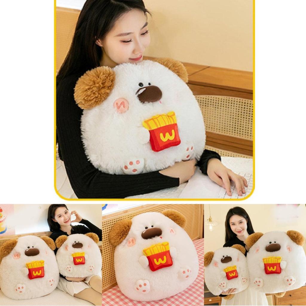Cute Potato Chip Dog Plush Pillow Toy Adorable Stuffed Animal For Kids Gifts