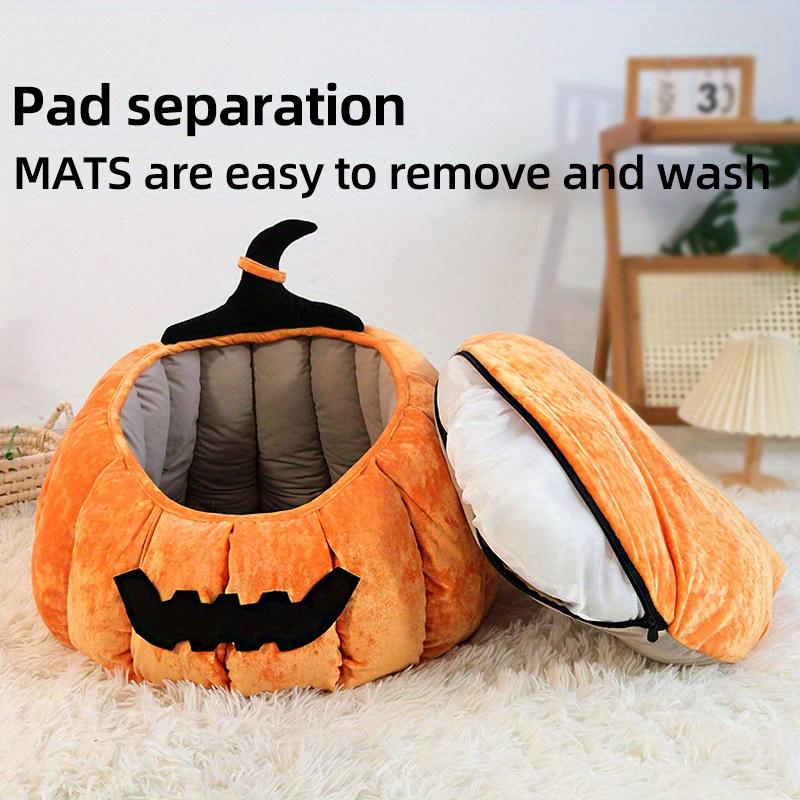 Special Halloween - Pat confortabil pentru animale de companie în formă de dovleac pentru pisici și câini, pat pentru animale de companie din burete gros