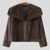 INCERUN Winter Autumn Men Long Sleeve Furry Casual Loose Jackets Cropped Coats