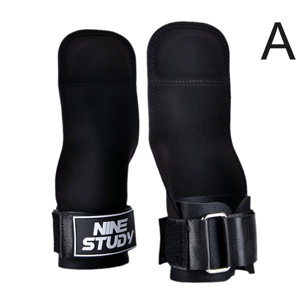 1Pair Deadlift Weightlifting Gloves Cowhide Palm Guards Pull-up Wrist Guards Horizontal Bar Pull-up Back Grip Belt Hand Guards