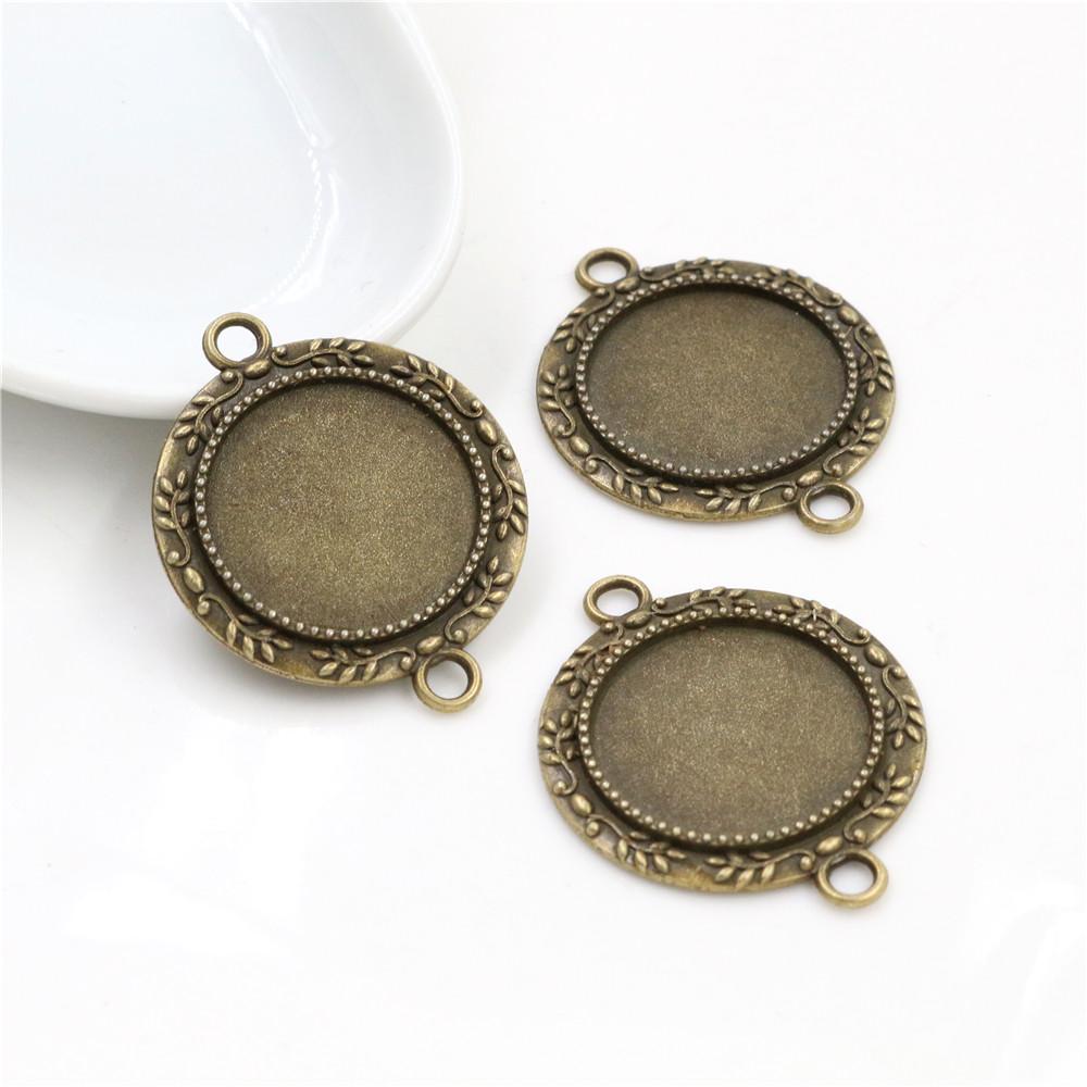 10pcs 20mm Inner Size Antique Silver Plated Bronze Rose Gold Black Classic Style Cabochon Base Setting Charms Pendant