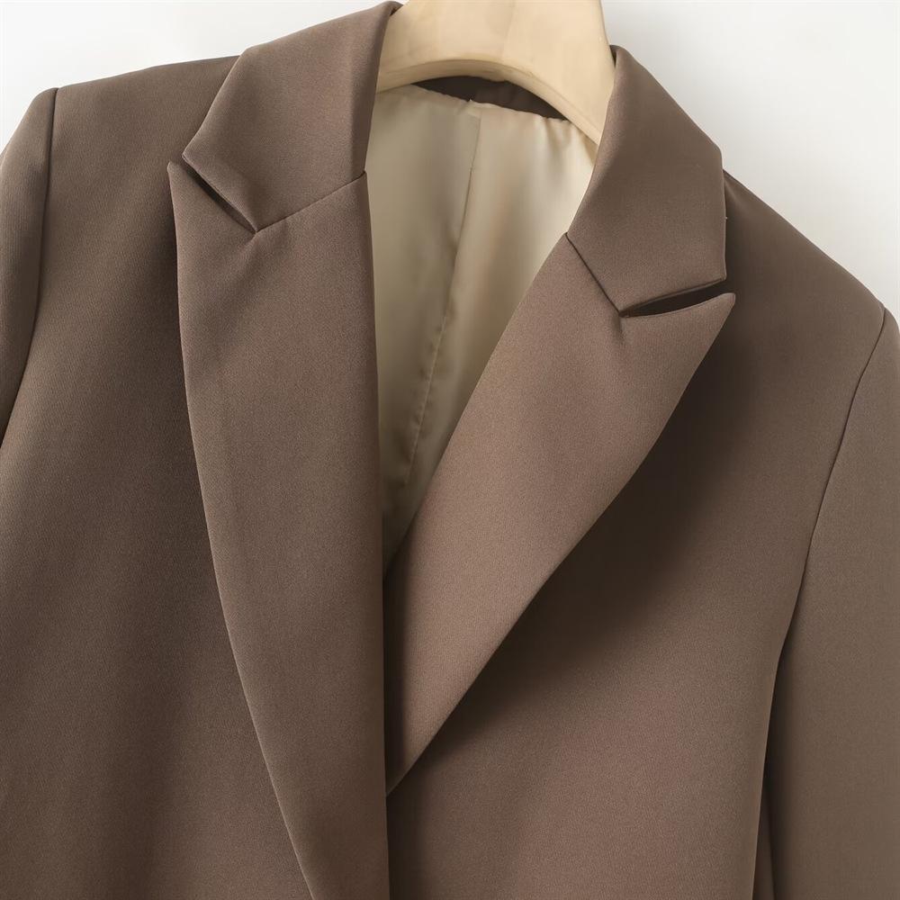 Women's Multi-Color Double-Breasted Suit Jacket (Loose Fit) - 2024 Autumn/Winter Collection