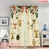 Set Of 2 Flat Printing Christmas Party Curtains Holly Bells Ornaments Digital Printed Polyester Drapes Spring Curtain