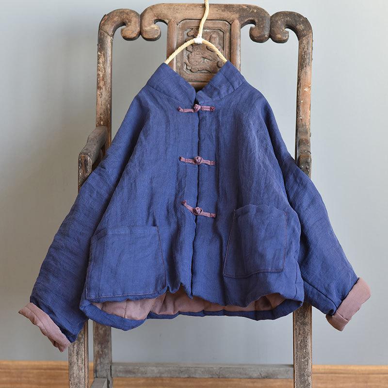 Johnature Patchwork-Parka, Vintage-Mantel, Freizeittaschen, prägnante Damenmäntel