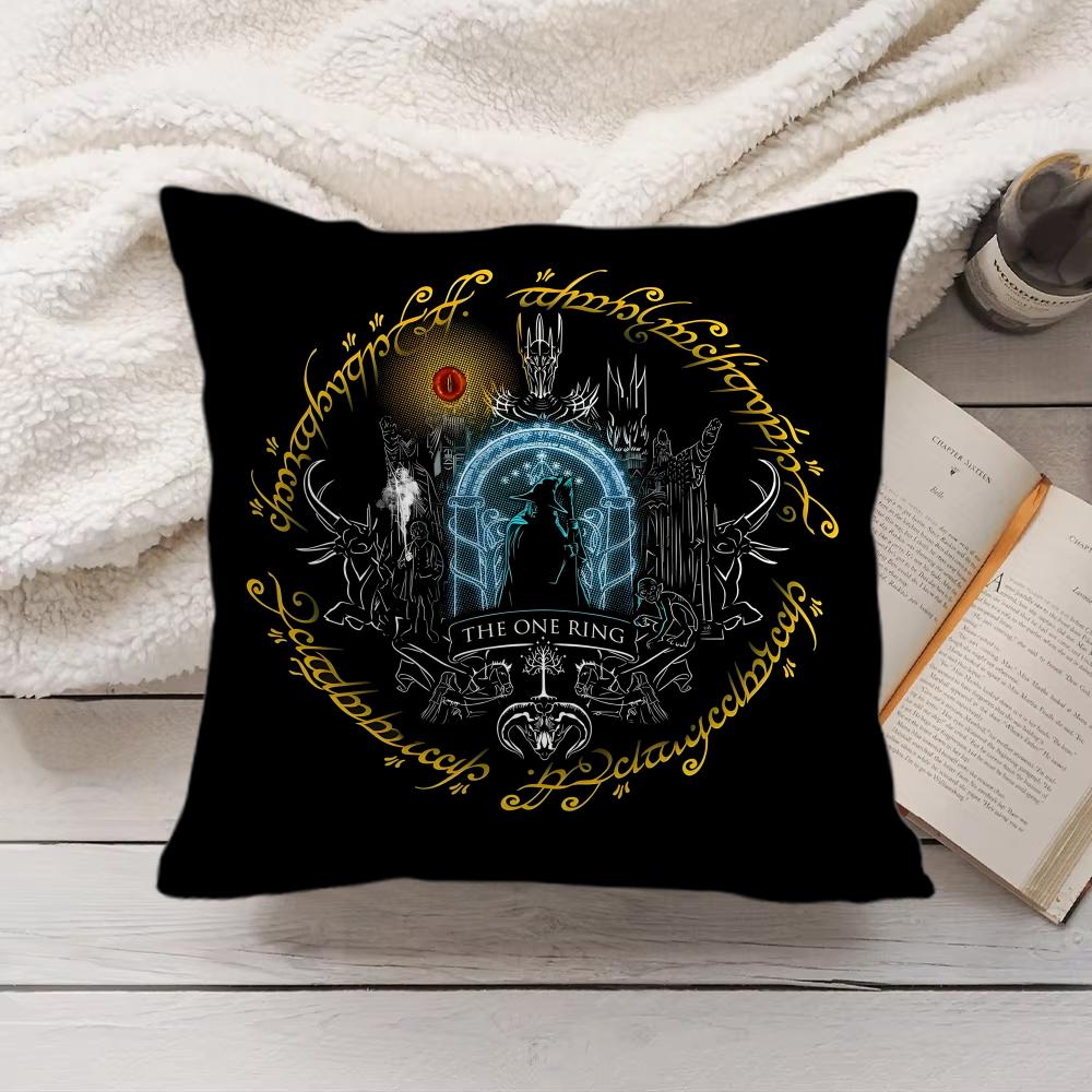 L-Lords Of The R-Rings Cushion Cover Soft Short Plush Pillow Cover Smooth Cozy Texture Aesthetic Cushion Case Home Decor