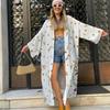 Boho Bikini Cover-ups Peacock Print Loose Maxi Dress Fashion Long Dress Beachwear  For Women