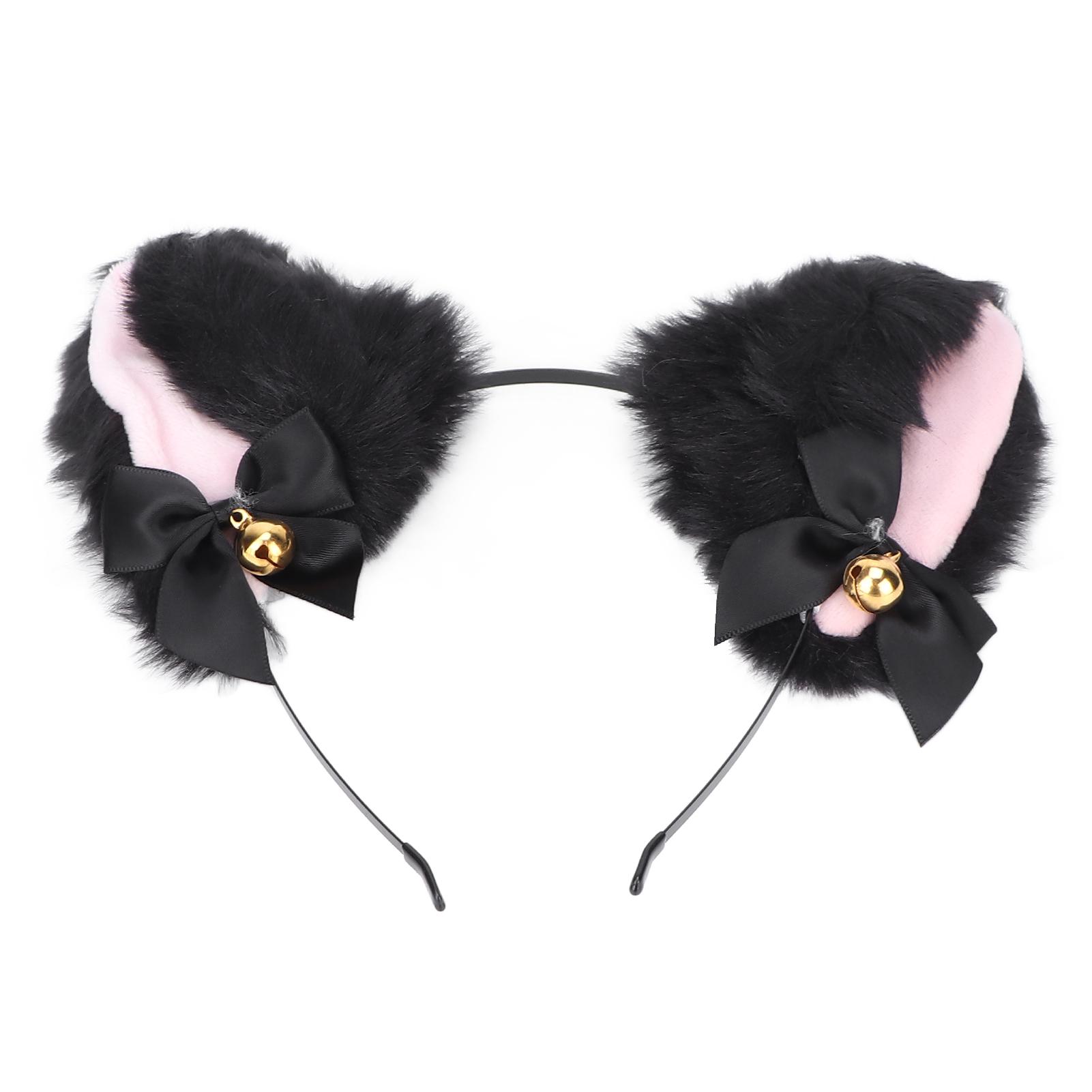Cat Ears Headband Cute Plush Hair Band with for Halloween Cosplay Costume Party