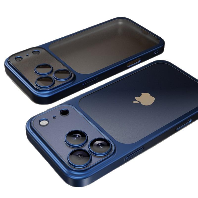 iPhone 17 Frosted Electroplated Anti-Fall Case with Full Coverage Lens Film for 16 Pro Max