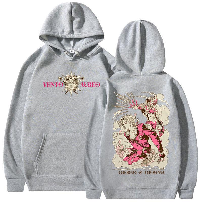 

Anime Jojo Bizarre Adventure Hoodies Giorno Giovanna Manga Graphic Sweatshirts Men Women Clothing Long Sleeves Fleece Pullovers M