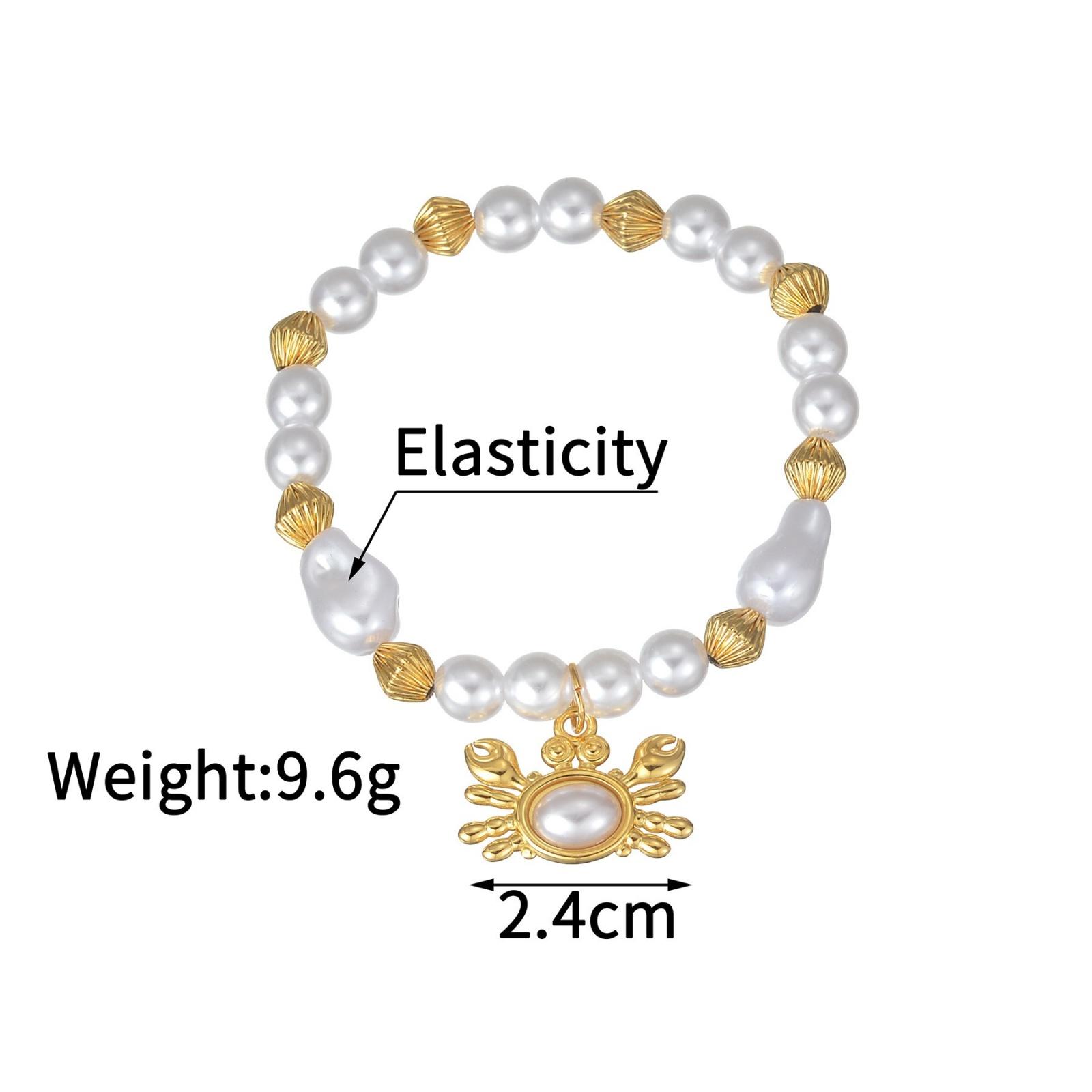 

Imitation Pearl 304 Stainless Steel Elastic Beaded Bubble Bracelets Women s Ocean Jewelry Stylish Gift Jewelry 18cm(7.1 ) long