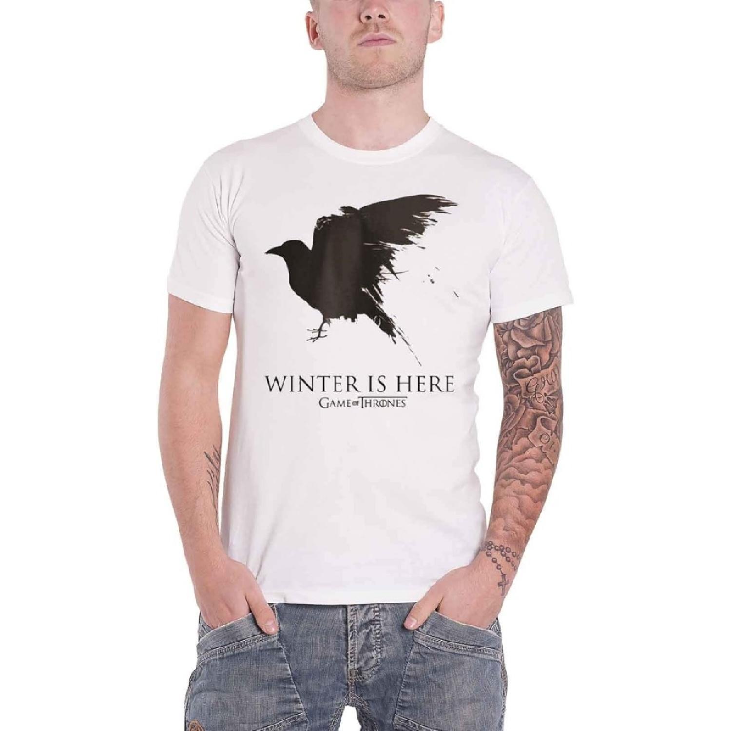 Футболка Игра Престолов Зима Близко Сезон Воронов 8 Официальная Мужская Белая Размер S S