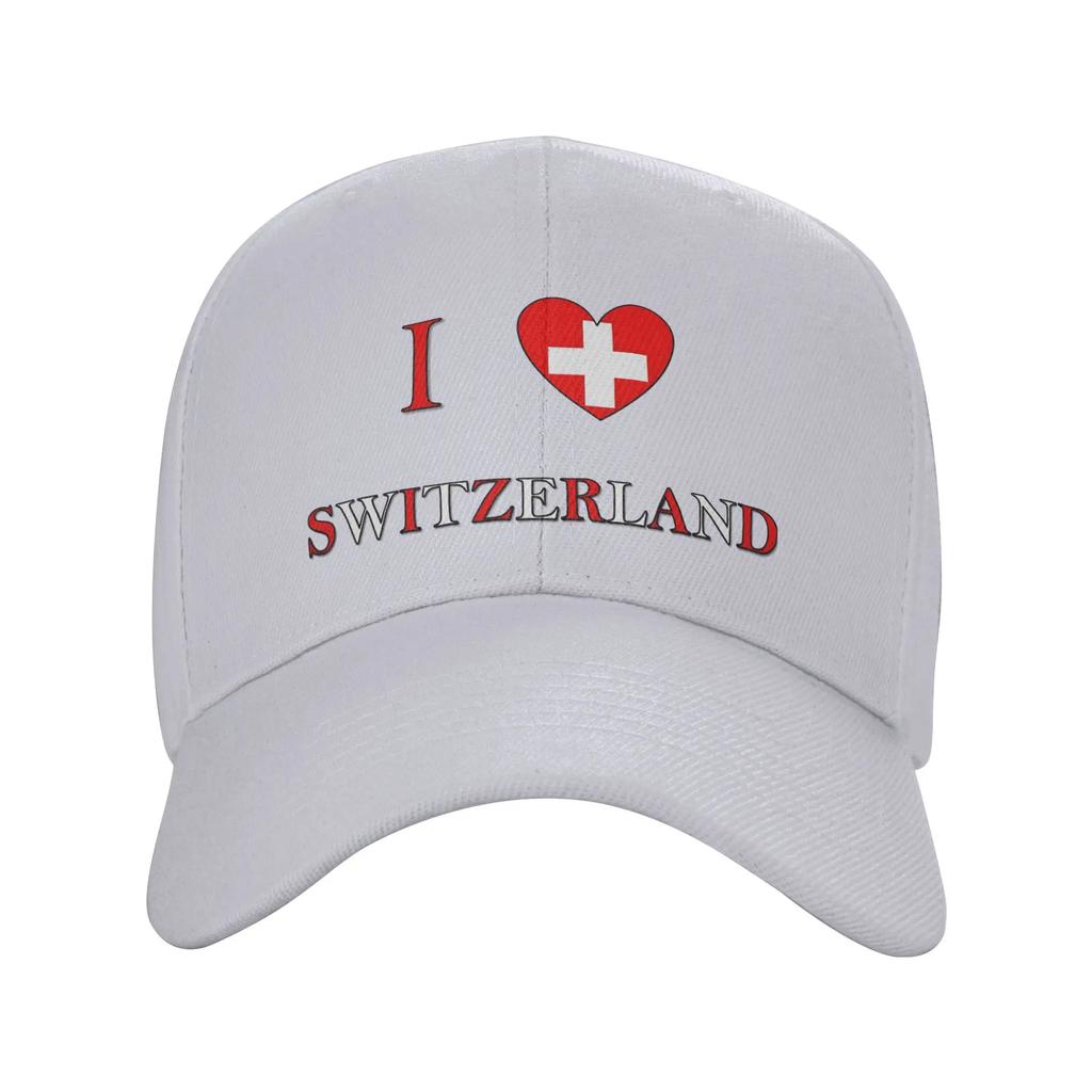 New Summer I Love Switzerland Baseball Cap Outdoor Sports Casual Print Sun Trucker Hat Unisex Adult Adjustable Baseball Caps
