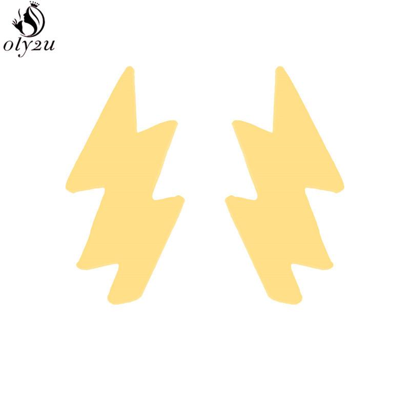 Punk Stainless Steel Lightning Earring for Women Sun Piercing Jewelry Cool Girls Personality Earrings Gifts Accessories