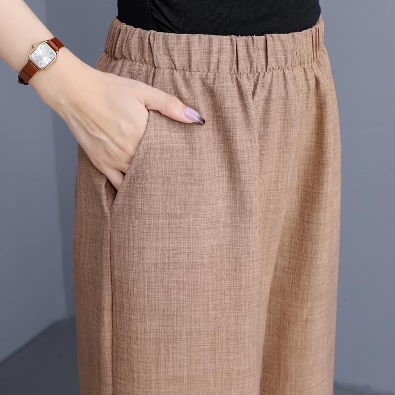 Pantaloni Larghi Estivi Abbigliamento Donna Taglie Forti Casual Larghi Vintage Vita Alta Pantaloni Neri