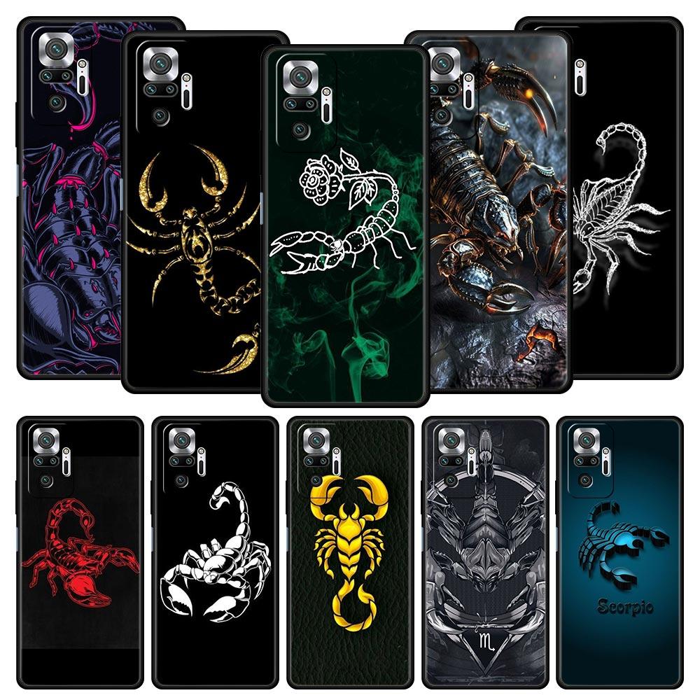 Cartoon Scorpion Phone Case For Xiaomi Redmi Note 14 13 5G 10 11 12 Pro Plus 4G 14C 13C 12C 10C Black Cover