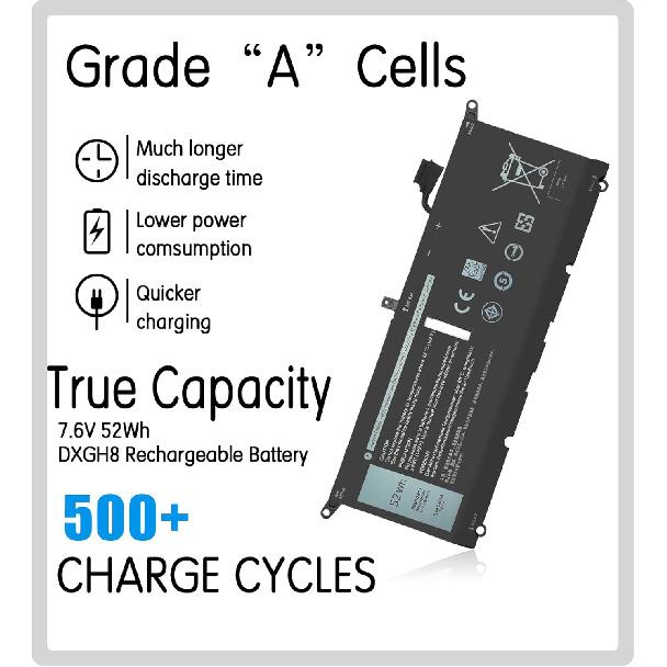 DXGH8 Laptop Battery Replacement Dell XPS 13 9370 Battery Dell XPS 13 9370 7390 9380 Inspiron 13 7000 7390 7391 2-in-1 Latitude 3301 Vostro 5390 5391