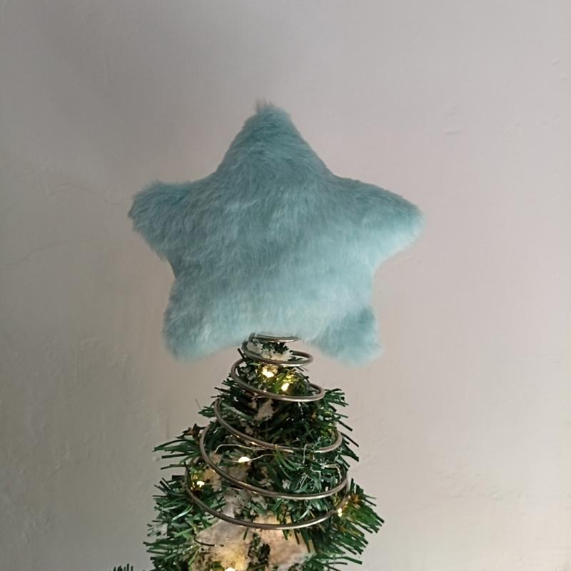 Plush Iron Star for Christmas Tree Elegant Star Christmas Tree Top Stand Ornament Stylish Festival Home Decoration