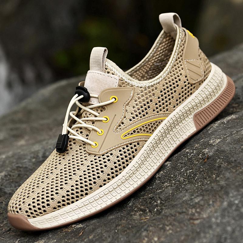 Fashionable Outdoor Men Breathable Mesh Shoes Classic Men Anti Slip Soft Sole Mountaineering Shoes Speed Interference Water Shoe