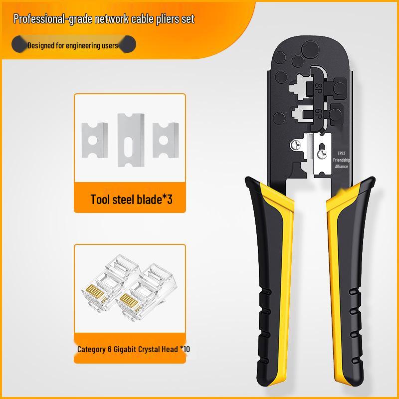 Professional Grade Network Cable Crimping Pliers Set for Cat5, Cat6, Cat7 Connectors