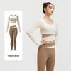 WEZHO Nude-Feel Color-block Long Sleeve Yoga Set