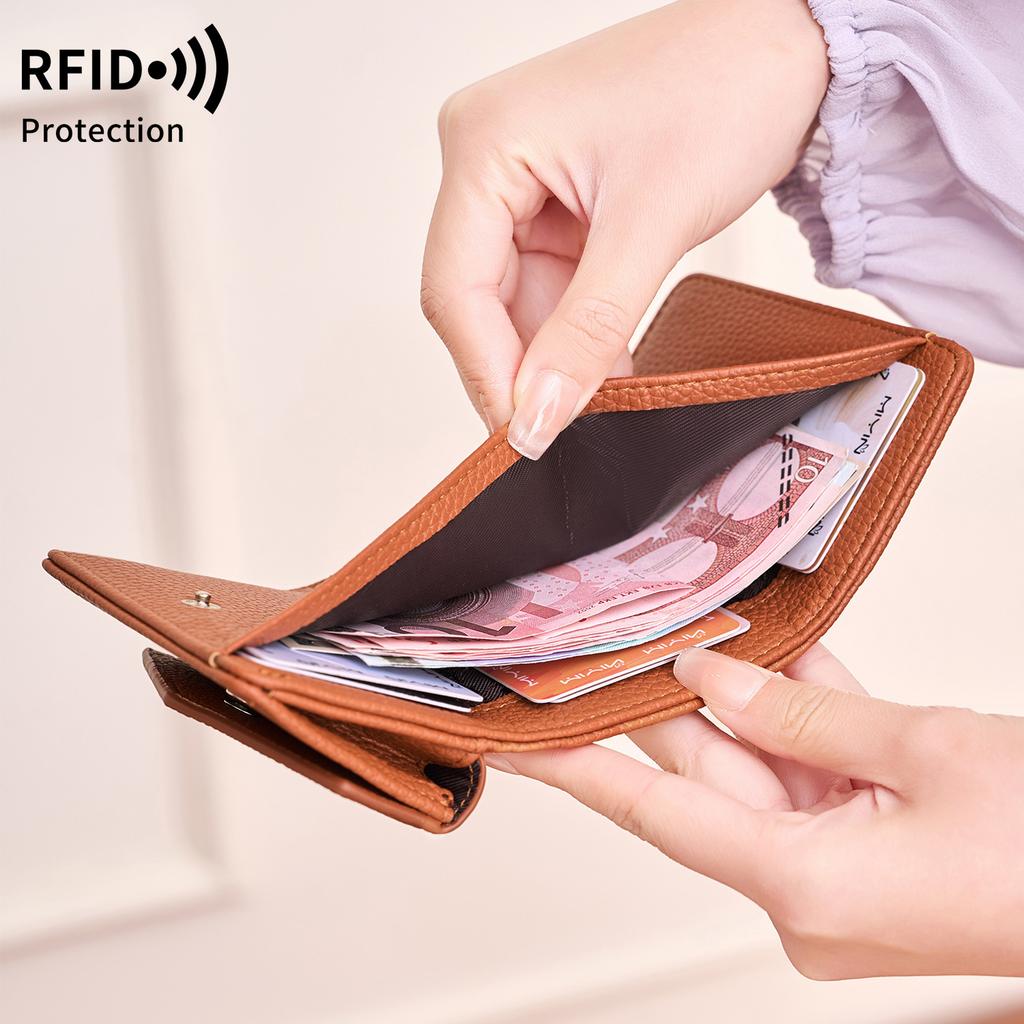 Wallet RFID coin bag wallet mini women's coin purse lychee short wallet