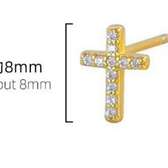 Elegante Damenohrringe: Echtes Gold Messing mit Zirkon und Diamanten