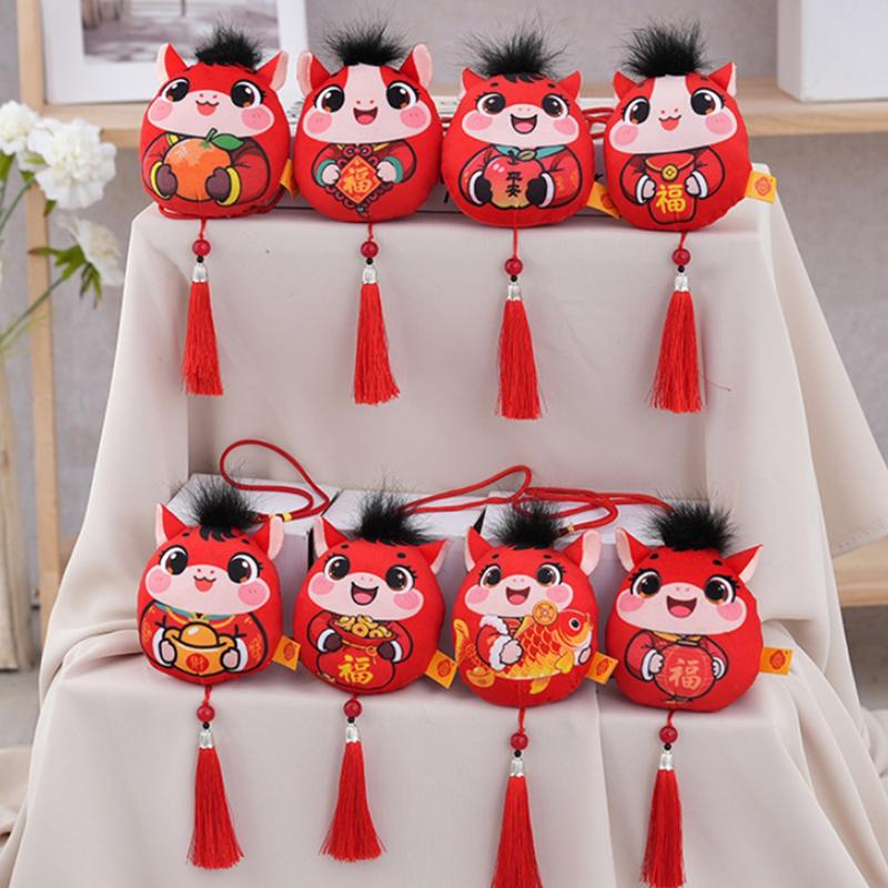 Horse Year Mascot Doll Pendant Chinese Zodiac Horse Tassel Pendant Backpack Hangings Decoration Gifts