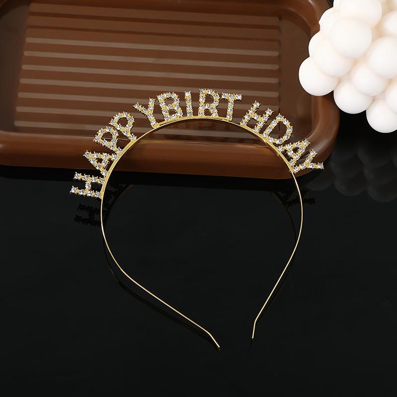 Diamantová čelenka Happy Birthday Abeceda Girl Čelenka Birthday Party Dekorace dárek