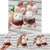Plush Rabbit Keychain With Scheckered Cloak Decor For Kids And Adults Gift