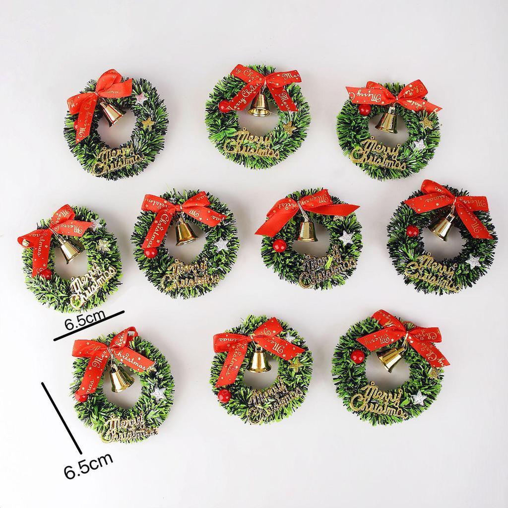 Mini Grass Christmas Wreath Dollhouse Decoration - Holiday Accessories