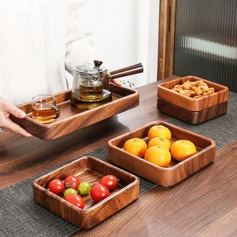 Solid Walnut Wooden Bowl – Creative Salad & Fruit Bowl for Home Storage & Decor