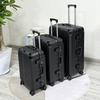 Aluminum Frame Carry-On Suitcase Set: 20"/24"/28" Password-Protected Luggage