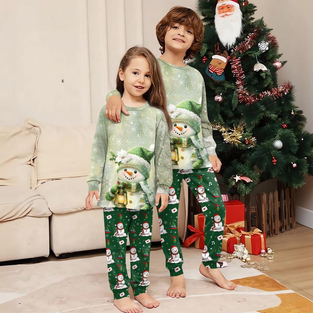 Family Matching Print Sets Pajamas Loungewear Outfits Family Matching Long Sleeve Tops+Pants Set