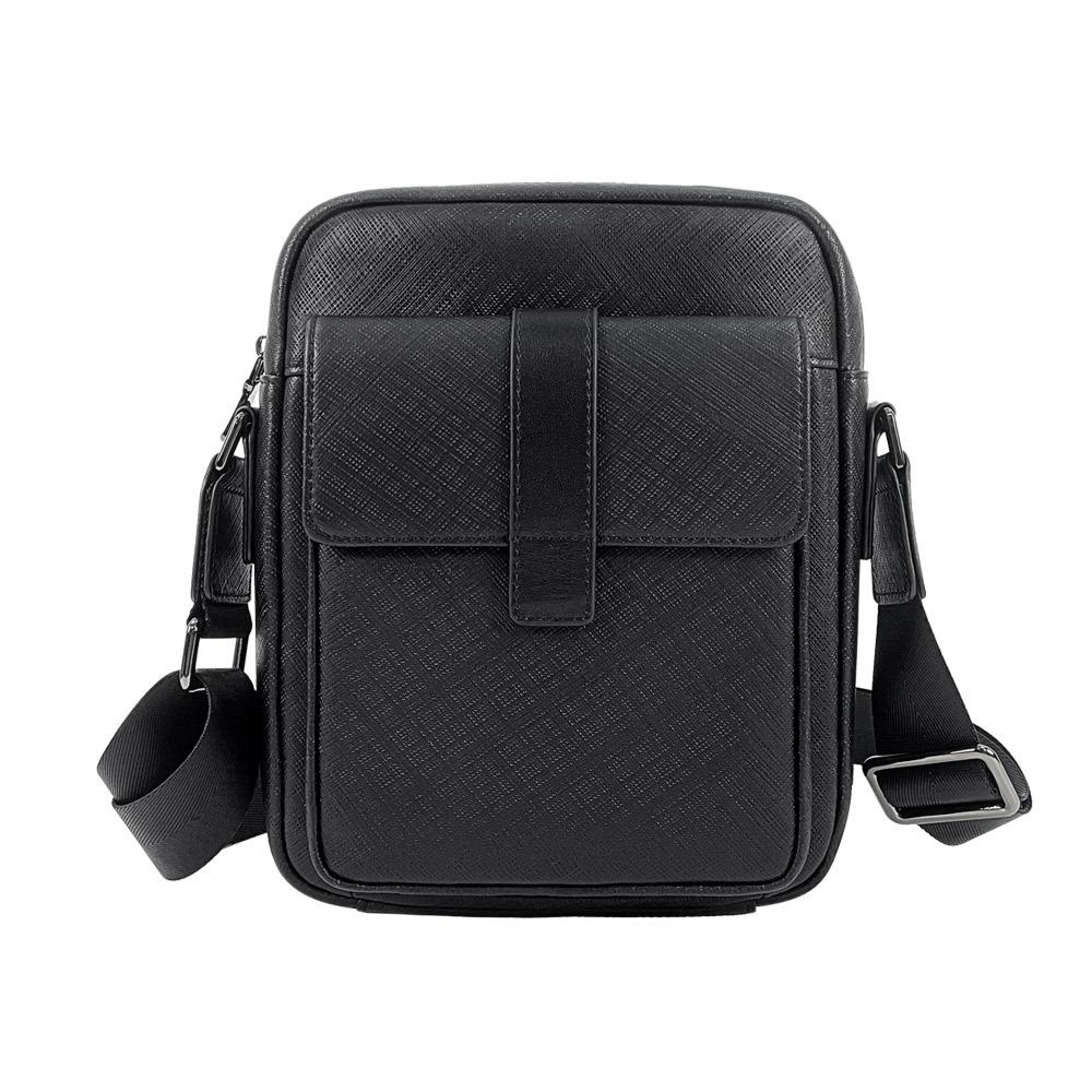 

Cross Pattern High-end Stiff Shoulder Bag with Top Layer Grain Leather for Men, Wear-resistant and Scratch Resistant Business Casual Style