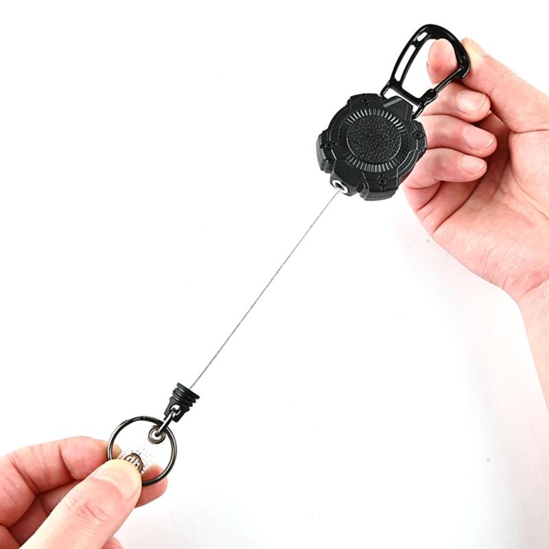 Portachiavi Retrattile Heavy Duty Portachiavi Antifurto con Moschettone Lunghezza Estensibile 31'' Porta Badge Retrattile