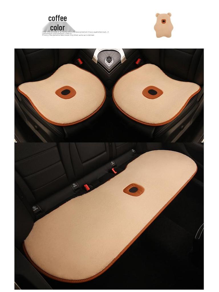 Cute Bear Plush Winter Car Seat Cushion for Mazda EZ6, CX30, CX50, and Mazda 6